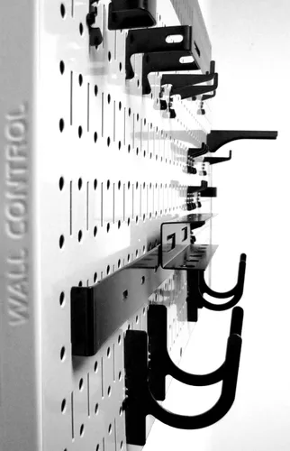 Miniatura 9 de Tablero horizontal para herramientas de garaje para pared, dos tablas de 32 pulgadas de ancho x 16 pulgadas de alto, fáciles de instalar Blanco