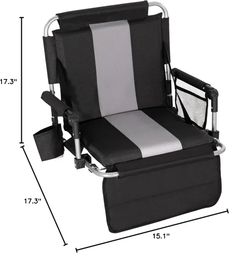 Miniatura 3 de HIGH POINT SPORTS Asiento plegable para estadio Sillas plegables portátiles para estadio Asiento acolchado para gradas Cojín para asiento de gradas