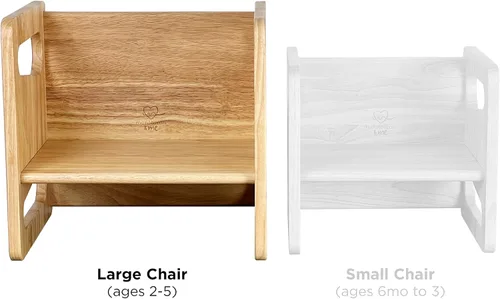 Miniatura 3 de Montessori Mesa y silla de destete (15 pulgadas), silla de madera maciza para niños pequeños, silla cúbica para niños pequeños, madera dura, muebles
