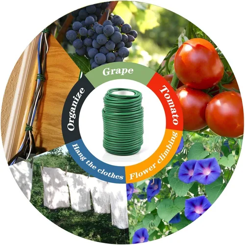 Miniatura 7 de Decoroca Lazos suaves para plantas de apoyo, alambre reutilizable impermeable de 65.6 pies, giro de jardín de 0.138 in, para plantas de interior y 1