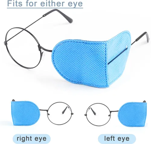 Miniatura 3 de 12 parches oculares para adultos y niños, parche médico para ojos, tratamiento de ojo perezoso, ambliopía y estrabismo, 2 tamaños azules