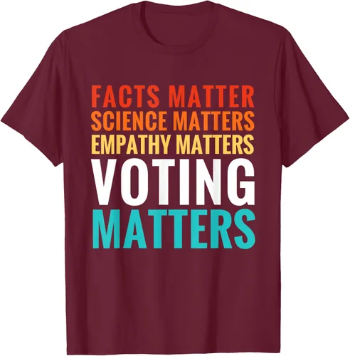 Miniatura 14 de Facts Matter Science Matters Voting Matters - Camiseta demócrata liberal, Negro, S