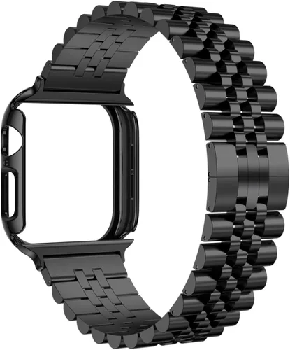 baozai Correas compatibles con Apple Watch de 1.811 in 1.772 in 1.732 in 1.654 in 1.614 in 1.575 in 1.496 in, correa de acero inoxidable con funda