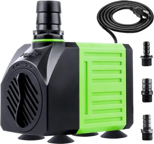 Aysoner Bomba de agua sumergible: 550 GPH 30 W ajustable ultra silenciosa pequeña bomba de estanque con cable de alimentación de 6 pies para acuario