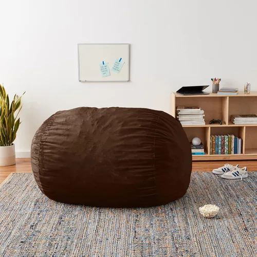 Miniatura 2 de Chill Sack Funda para silla puf, 5 pies, microgamuza - Chocolate Microsuede - Chocolate - Solo funda