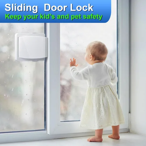 Miniatura 8 de Traba de Puerta Deslizante, Paquete de 6 Unidades Traba de Puerta de Vidrio Deslizante para Seguridad Infantil para Puertas de Vidrio Deslizantes