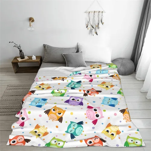 Miniatura 3 de Manta de Tiro de Búho Lindo Mantas de Cama Suaves Manta de Vellón de Franela de Felpa Ligera y Acogedora para Sofá Sillón Dormitorio 50"x40" Pequeña