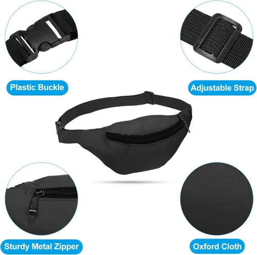 Miniatura 3 de PATIKIL Riñonera para mujer, riñonera para fiesta, correr, Negro
