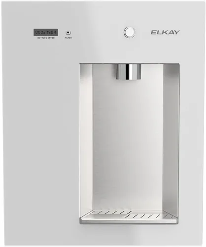 Elkay Liv EZ LBWDM0WHBC - Dispensador de agua filtrado integrado para montaje en pared, funciona con pilas, certificado NSF, botón pulsador, reduce