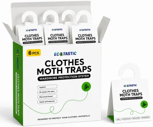 Trampas para polillas de ropa, 6 unidades, plegables, control de complicaciones ecológico, tecnología de feromonas, bolas de naftalina de armario,