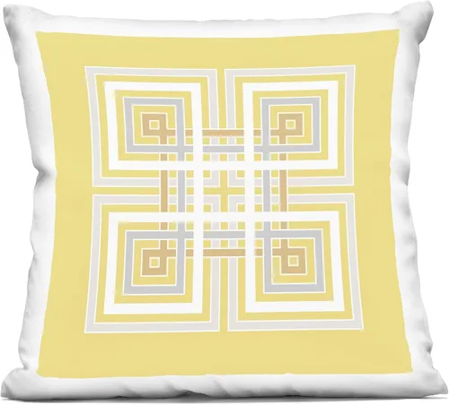 Miniatura 12 de Stupell Industries Ruth Fromstein - Almohada de diseño abstracto geométrico beige, 18 x 18 pulgadas