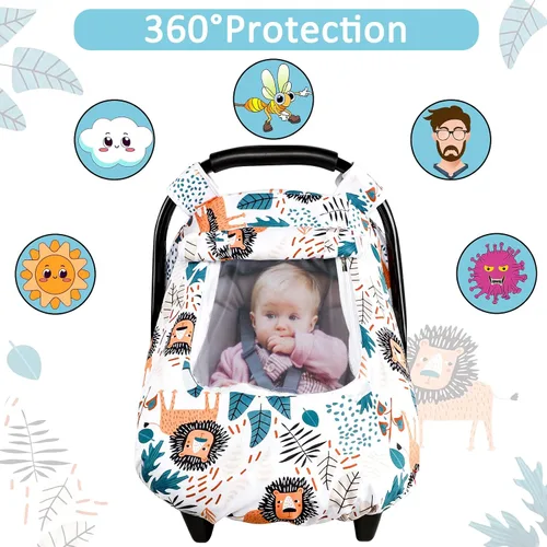 Miniatura 2 de Funda de asiento de automóvil para bebé, fundas de asiento de automóvil de invierno para bebés, cubierta de asiento de automóvil para niño, toldo