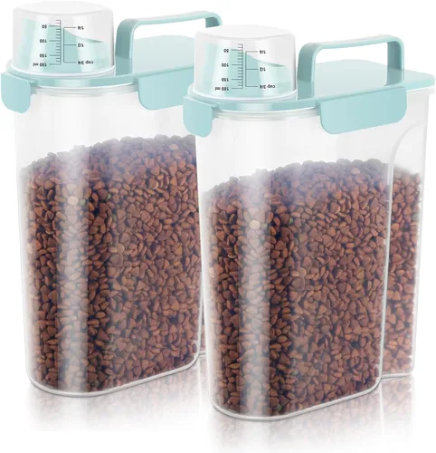 Miniatura 13 de LEAWALK Recipiente hermético de almacenamiento de alimentos para perros y gatos de 5 libras con boquilla grande mejorada, sin BPA, recipientes