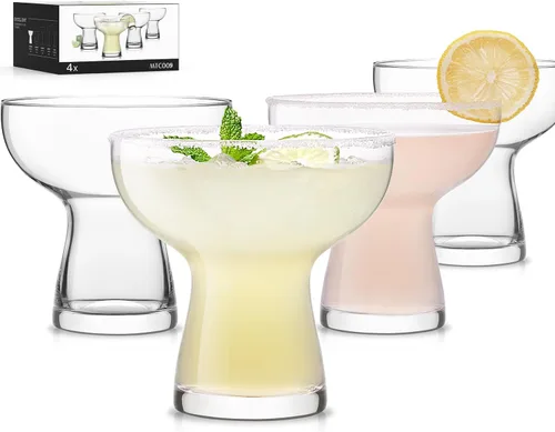 Miniatura 15 de LUNA & MANTHA - Juego de 4 vasos de Martini sin tallo, vasos de cóctel de Martini para Margarita, Manhattan, Cosmopolitan, bar en casa, fiestas