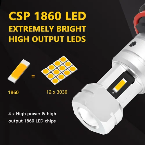 Miniatura 2 de PHINLION H8 H11 Bombillas LED amarillas antiniebla, 3800 lúmenes, súper brillante, H11LL H16, repuesto para automóvil, camión, DRL y luces Amarillo