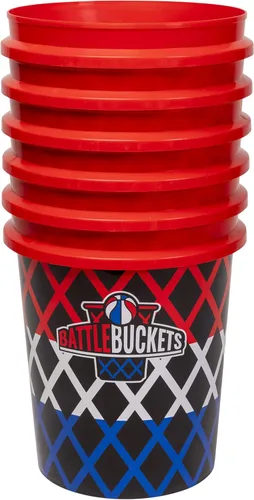 Miniatura 3 de Battle Buckets – Juego gigante de pong y baloncesto de patio con 12 cubos, 2 pelotas, bolsa de transporte y bomba de aire – Juego de exterior