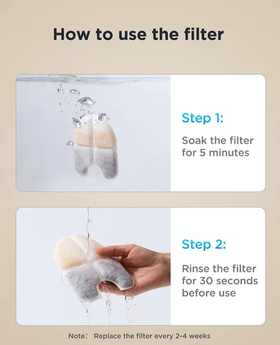 Miniatura 5 de FEELNEEDY 6 paquetes de filtros para fuente de agua para perros y 6 paquetes de esponjas de filtro de bomba de repuesto, filtro para fuente de agua