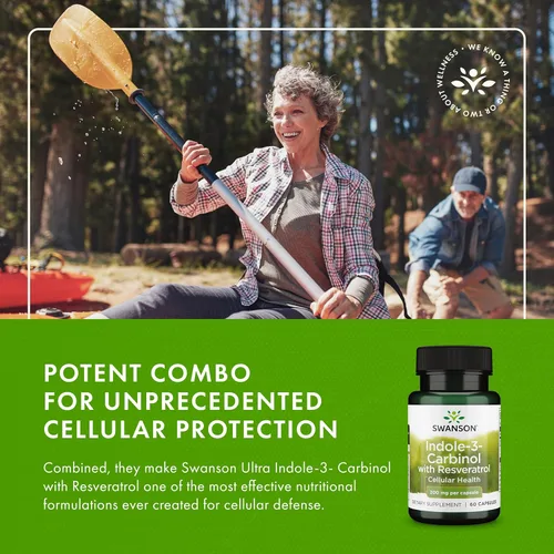 Miniatura 6 de Swanson Indole-3-Carbinol con Resveratrol - Suplemento I3C que promueve la protección celular - Suplemento natural para ayudar a mantener un