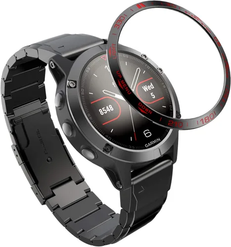 Miniatura 8 de REYDA Bisel de reloj compatible con Garmin Fenix 5/5 Plus, anillo de bisel de acero inoxidable, cubierta adhesiva de bisel de acero inoxidable