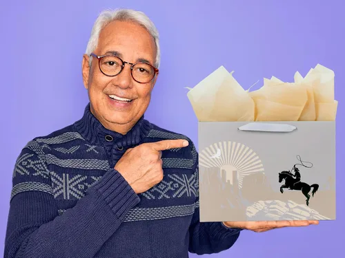 Miniatura 4 de ysmile Bolsa de regalo de vaquero para hombres y niños, bolsa de papel grande de 13 pulgadas, pañuelo, individual 1 paquete