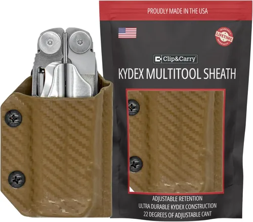 Miniatura 10 de Clip & Carry Kydex - Funda multiherramienta para cuero Wave & Wave + Plus, fabricada en Estados Unidos, funda para múltiples herramientas, funda