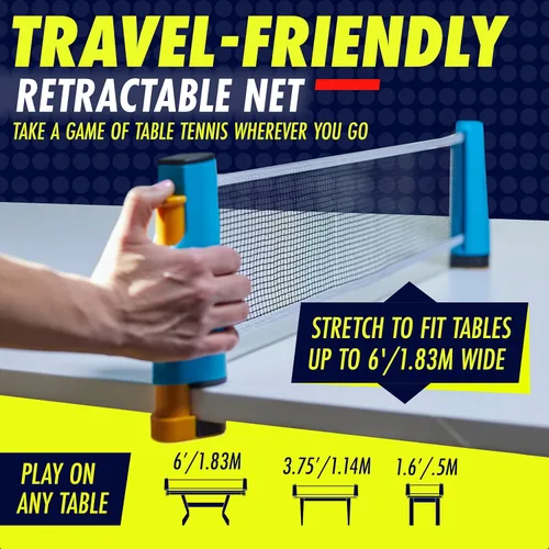Miniatura 5 de NIBIRU SPORT Professional Ping Pong Paddle Sets - 2 Player or 4 Player Table Tennis Paddles, Retractable Net, Pingpong Balls and Carry Bag Storage