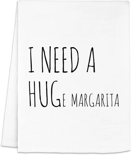 Toalla de cocina divertida de Moonlight Makers, necesito una margarita enorme, paño de cocina con saco de harina, dulce regalo de inauguración de la