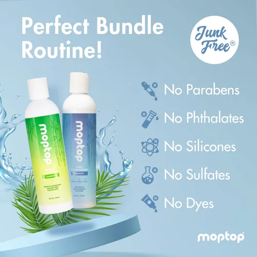 Miniatura 6 de MopTop Champú y acondicionador sin sulfato – El champú y acondicionador natural para cabello rizado ayuda a restaurar el cabello seco dañado