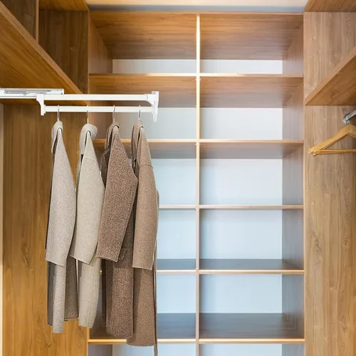 Miniatura 6 de Barra extraíble para colgar ropa, barra ajustable para perchero de ropa, barra extraíble para colgar pantalones para armarios, armarios de Blanco