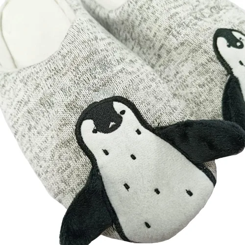 Miniatura 5 de JadeRich Zapatillas unisex de pingüino de forro polar suave para el hogar, cálidas y esponjosas para interiores y exteriores para adultos y niños