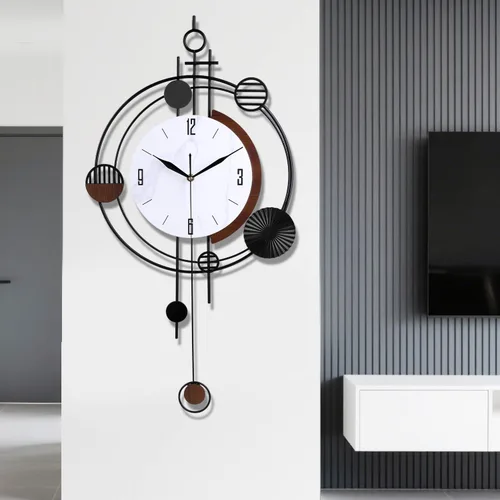Miniatura 11 de Reloj de Pared para Sala de Estar, Cuarzo de Calidad Silenciosa Operado con Batería con Péndulo, Relojes de Pared Grandes Analógicos para Sala