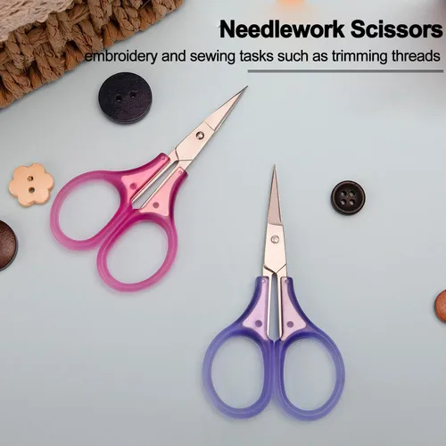 Miniatura 3 de SCAIKTIG Tijeras pequeñas para manualidades, tijeras de viaje pequeñas de 3 pulgadas que cumplen con la Tsa con tapa, tijeras afiladas para todo
