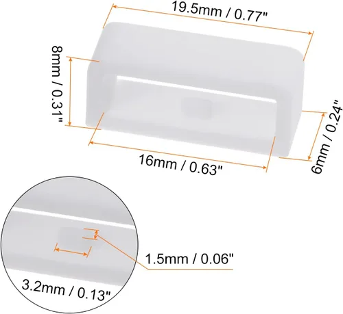 Miniatura 2 de 6 anillos de cierre de bucle para correa de reloj, 0.630 in, color blanco