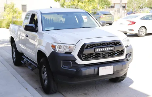 Miniatura 6 de iJDMTOY Adhesivo para rejilla de 3 colores, estilo retro, color blanco, azul, azul marino, compatible con Toyota Tacoma 2016-23 con rejilla TRD-Pro