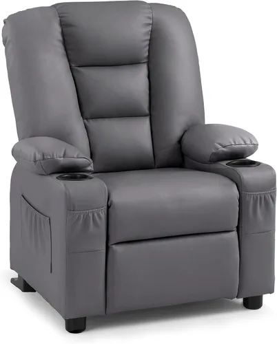 Miniatura 10 de MCombo Sillón reclinable para niños grandes para edades 3+, Silla reclinable para niños, Sillón reclinable para niños pequeños con portavasos, Cuero