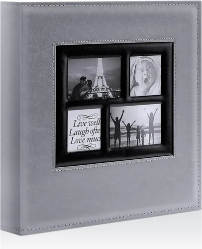 Ywlake Álbum de fotos de 4 x 6 pulgadas, 1000 bolsillos, capacidad extragrande, para fotos familiares y de boda, capacidad para 1000 fotos Gris
