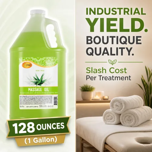 Miniatura 2 de SPA REDI Aceite de masaje profesional de aloe vera – 5 mezcla botánica con almendras, aguacate, girasol y vitamina E No graso, de rápida absorción