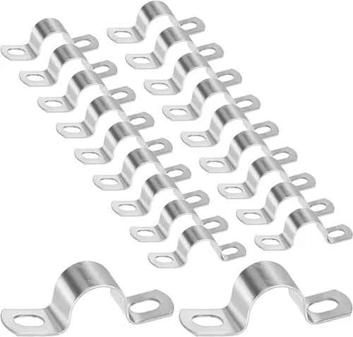 Miniatura 8 de M METERXITY Paquete de 3 abrazaderas de conducto, correa rígida de acero inoxidable 304 de 3-1/2 pulgadas M89 U con 2 agujeros