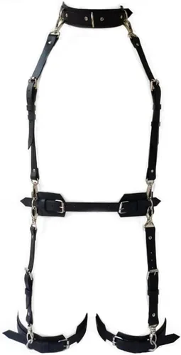 ALLOVME Men Body Chest Belt for Men Adjustable Leather Belts with Buckles Rave Costume Sexy Punk Chest Belt Clubwear Costume