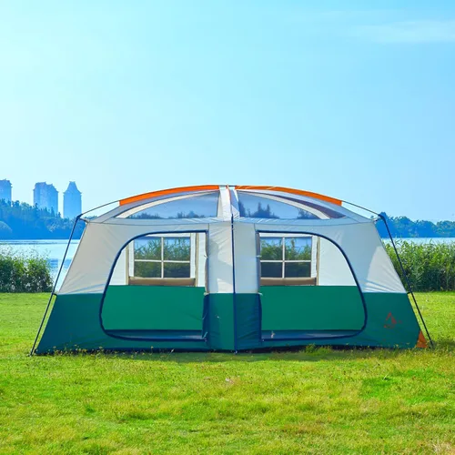 Miniatura 13 de KTT Extra Large Tent 6-10-12-14 Person(Style-B),Family Cabin Tents,2 Rooms,3 Doors and 3 Windows with Mesh,Straight Wall,Waterproof,Double Layer,Big
