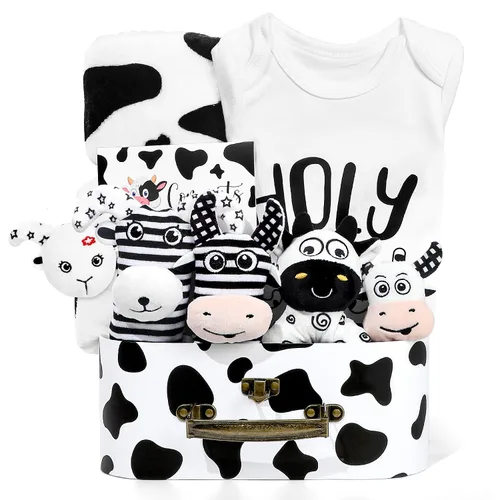 Miniatura 9 de iAOVUEBY Conjunto de regalo para bebé para recién nacido, canasta de regalos para baby shower de abeja, libro para bebé de alto contraste, juguetes