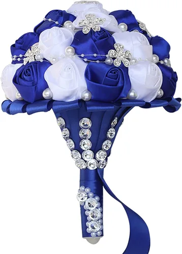 Miniatura 10 de XINNI Ramo de boda negro para novia, dama de honor, satén con diamantes de imitación y perlas para boda, fiesta de quinceañera, negro y marfil