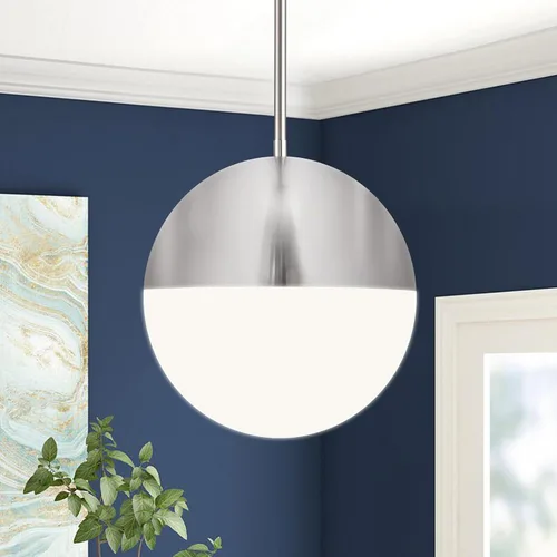 Miniatura 10 de Lámpara colgante de níquel cepillado para isla de cocina de cristal martillado, lámpara colgante de isla de 10 pulgadas, modernas luces colgantes