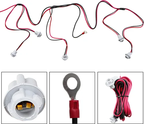 Miniatura 2 de T10 W5W 194 Bombillas LED Enchufes Conector precableado Arnés de cables para luces marcadoras de cabina (paquete de 5)