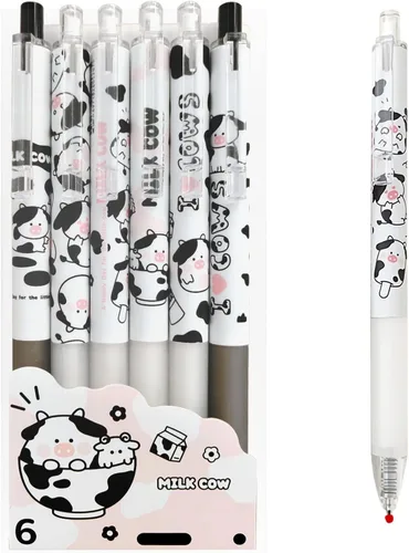 Lindos bolígrafos kawaii de tinta negra de 0.020 in, punta fina, bolígrafo de escritura suave para suministros escolares de oficina, regalos