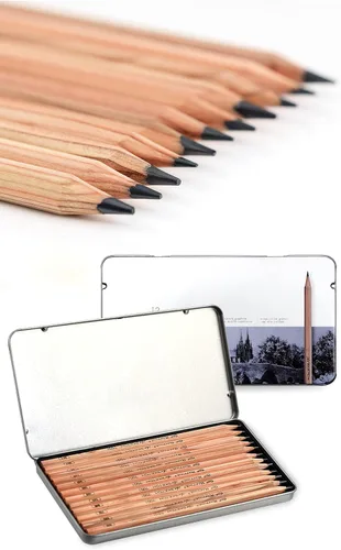Miniatura 8 de Juego de lápices de dibujo para artistas, 12 piezas, lápices de dibujo 3H, 2H, H, HB, 2B, 3B, 4B, 5B, 6B, 7B, 8B, 9B, 9B