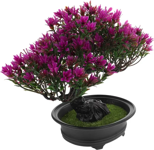 HOMSFOU Plantas falsas en maceta, planta de vegetación falsa, flores artificiales en maceta, árbol artificial de simulación de árbol de bienvenida