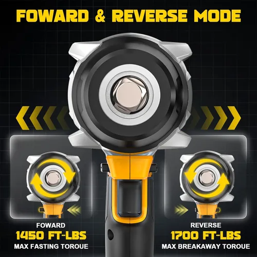 Miniatura 7 de NATBEESY Llave de impacto compatible con batería DeWalt 20V MAX: destornillador de anillo de cerdo de 1/2 pulgada de alto torque