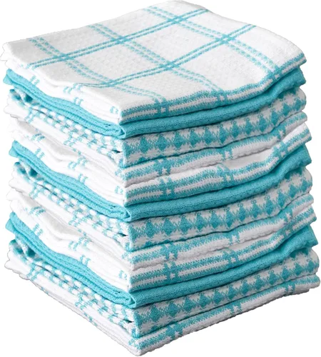 Miniatura 10 de T-Fal Paños de Cocina Premium con Textura de Waffle: Altamente Absorbentes, Súper Suaves y Duraderos - 100% Algodón, 12"x13" Toalla Plana con Brisa