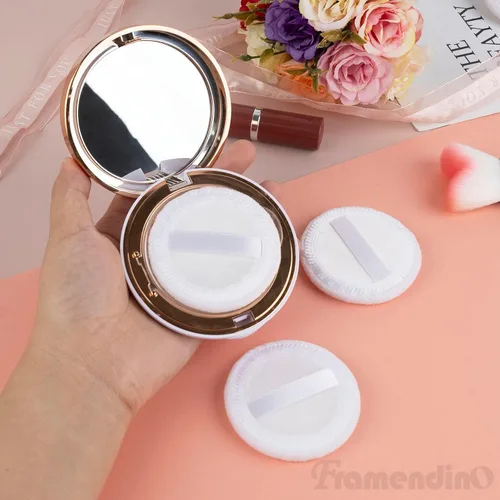 Miniatura 4 de Framendino, Cutton - Paquete de 10 almohadillas suaves de terciopelo para maquillaje cosmético con cara de cinta